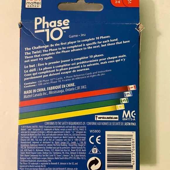 2019 Phase 10 Card Game Mattel New Open Box With Instructions - Picture 2 of 8